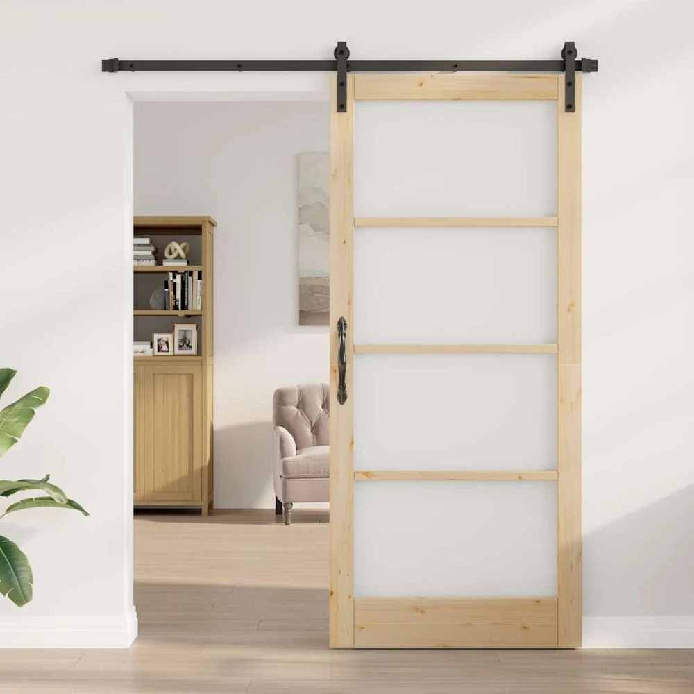Slankios durys ORKDAL Natūrali ir juoda 93 x 211 cm