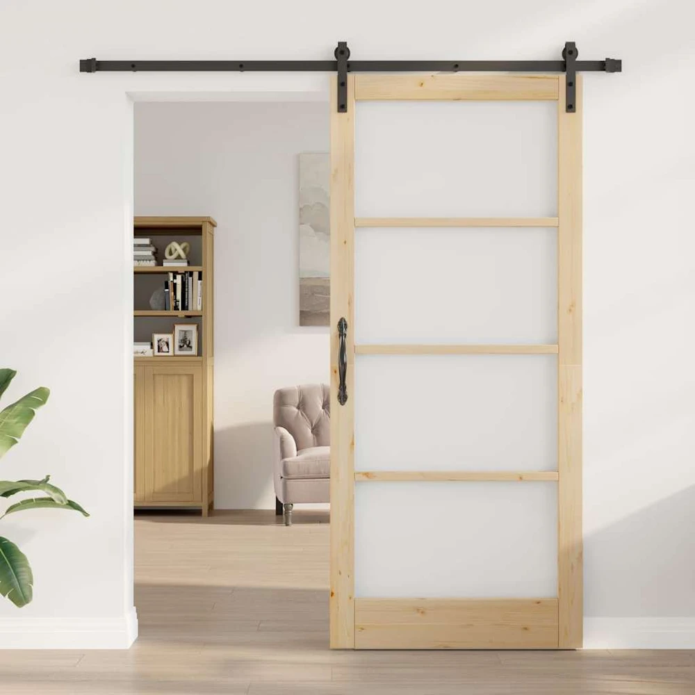Slankios durys ORKDAL Natūrali ir juoda 93 x 211 cm