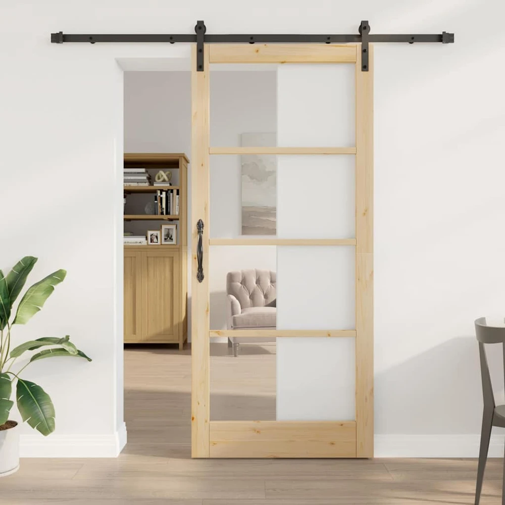 Slankios durys ORKDAL Natūrali ir juoda 93 x 211 cm