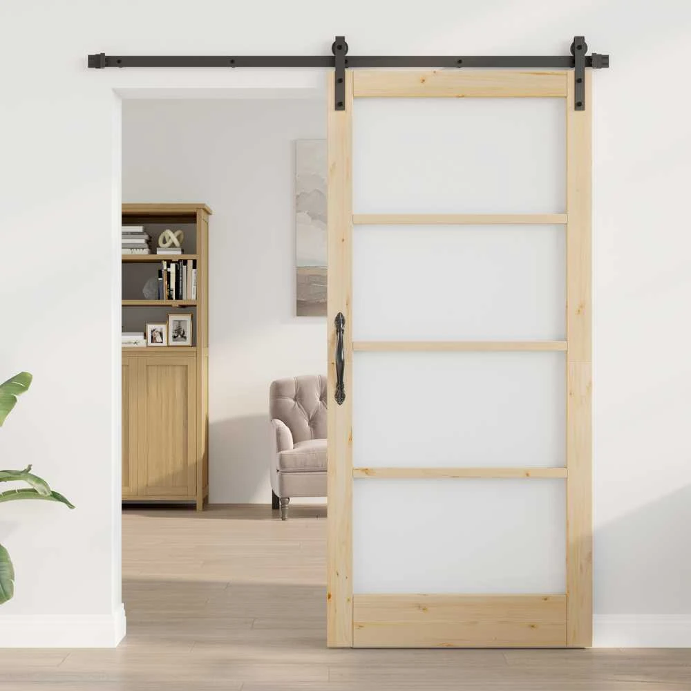 Slankios durys ORKDAL Natūrali ir juoda 93 x 202 cm
