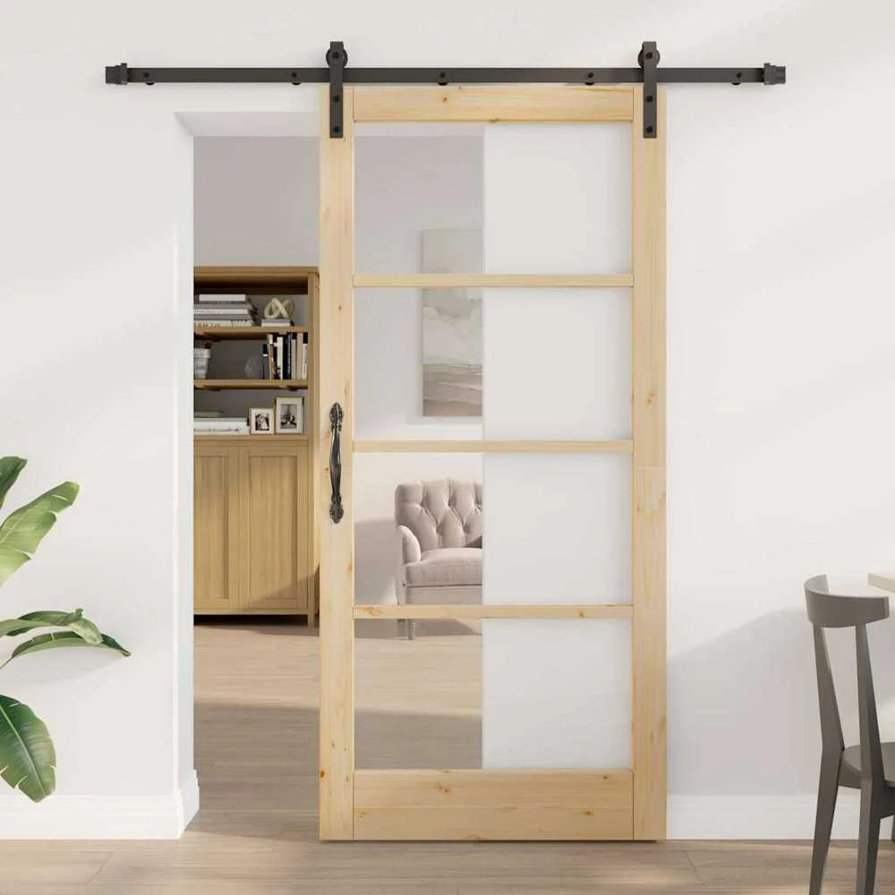 Slankios durys ORKDAL Natūrali ir juoda 93 x 202 cm