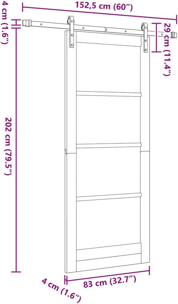 Slankios durys ORKDAL Balta 83 x 202 cm