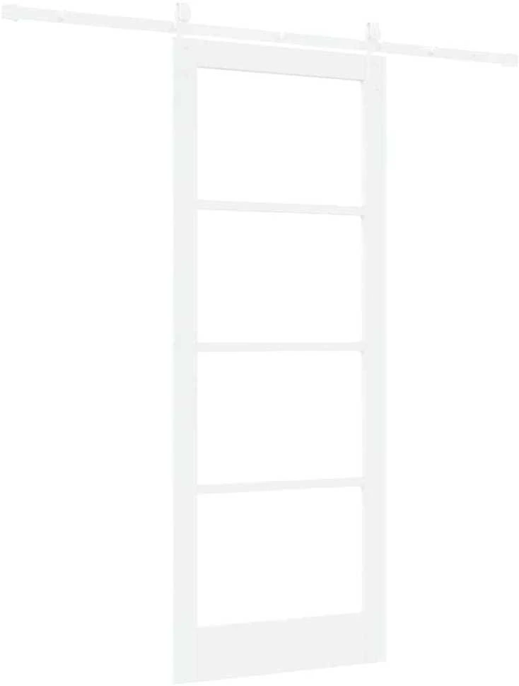 Slankios durys 83 x 211 cm Tvirtos pušies mediena ir stiklas