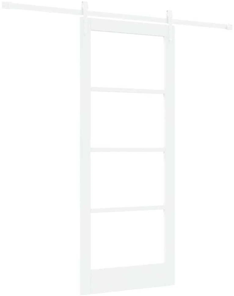 Slankios durys 83 x 202 cm Tvirtos pušies mediena ir stiklas