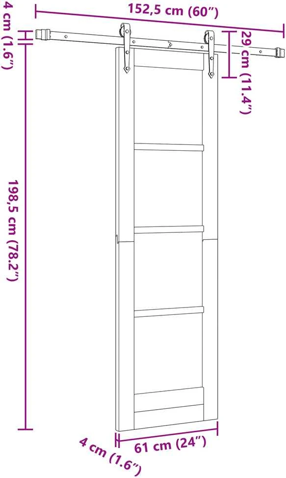 Slankios durys ORKDAL 61 x 198,5 cm Balta