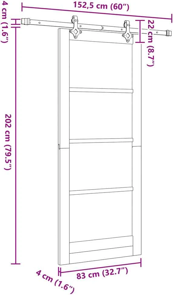 Slankios durys Balta 83 x 202 cm