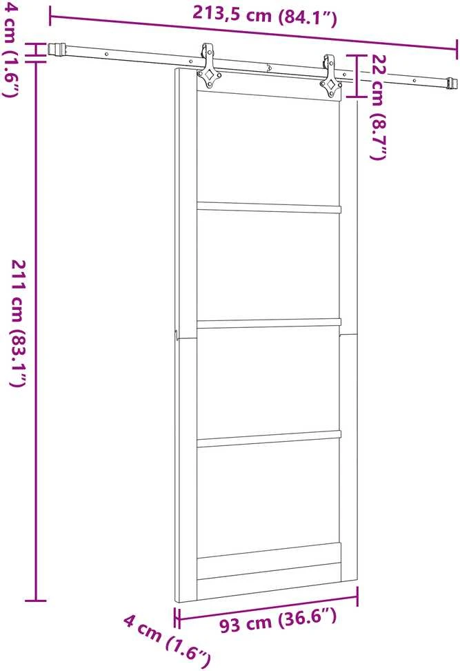 Slankios durys Natūrali 93 x 232 cm