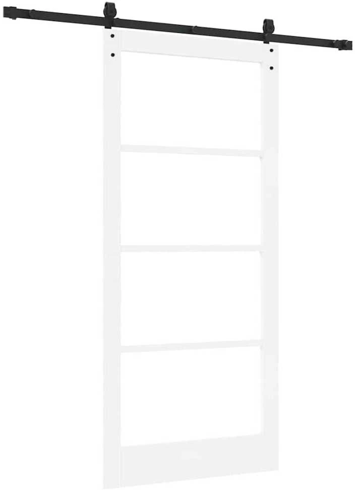Slankios durys 93 x 202 cm Tvirtos pušies mediena ir stiklas