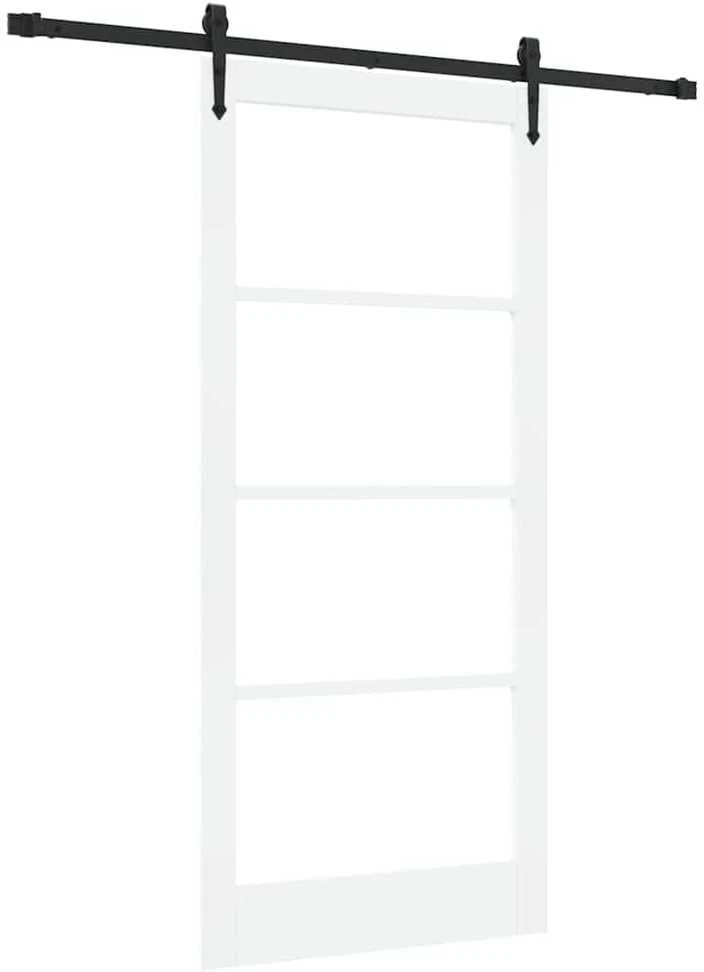 Slankios durys 93 x 202 cm Tvirtos pušies mediena ir stiklas