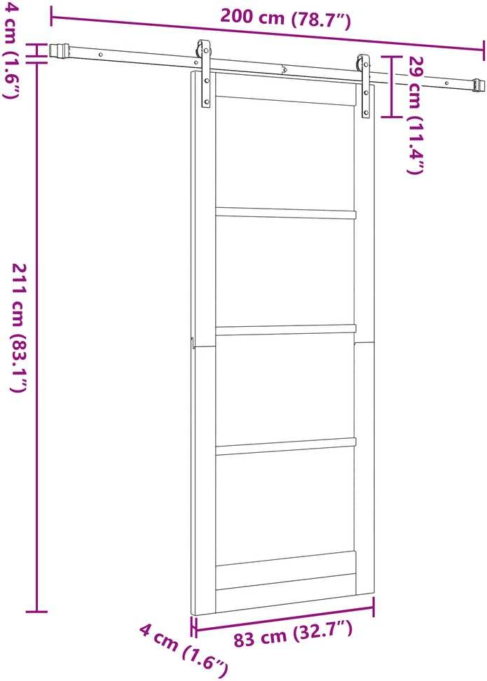 Slankios durys ORKDAL Balta 83 x 211 cm