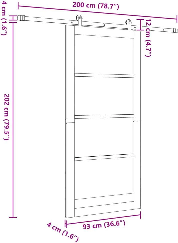 Slankios durys ORKDAL 93 x 202 cm Balta