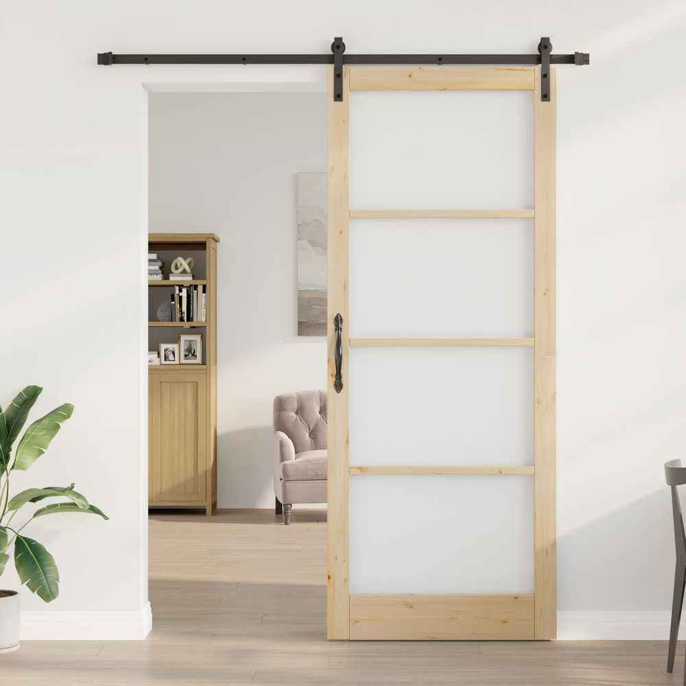 Slankios durys ORKDAL Natūrali ir juoda 93 x 232 cm