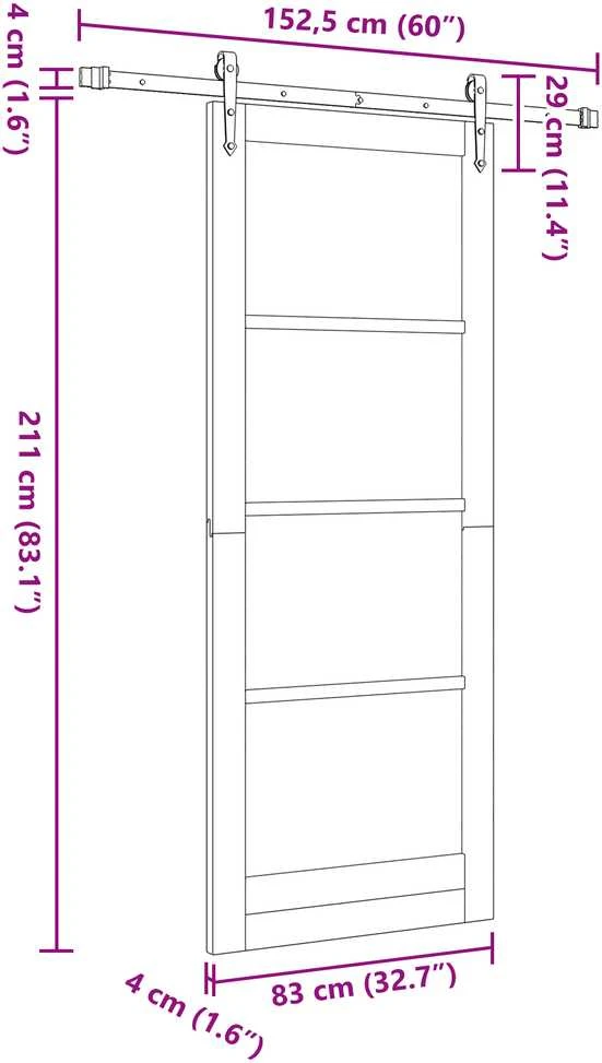 Slankios durys ORKDAL 83 x 211 cm Balta