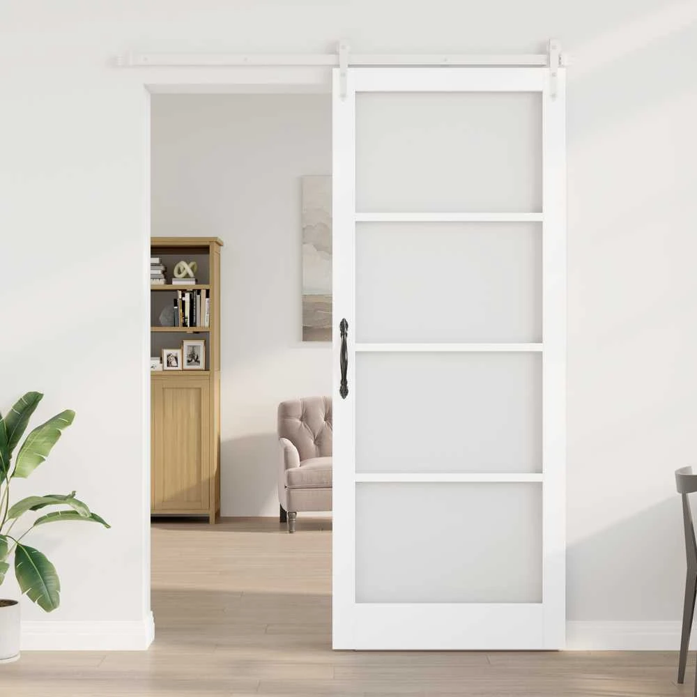 Slankios durys 93 x 232 cm Tvirtos pušies mediena ir stiklas
