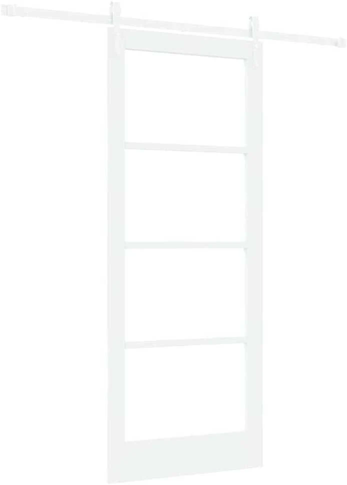 Slankios durys 83 x 202 cm Tvirtos pušies mediena ir stiklas