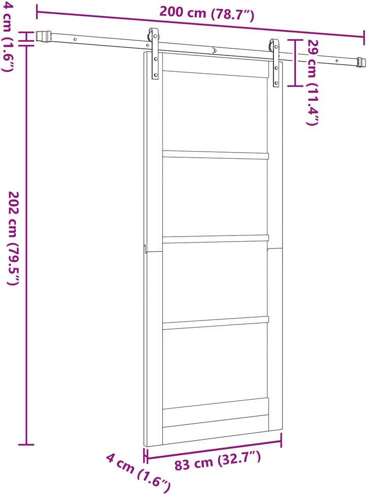 Slankios durys ORKDAL Balta 83 x 202 cm