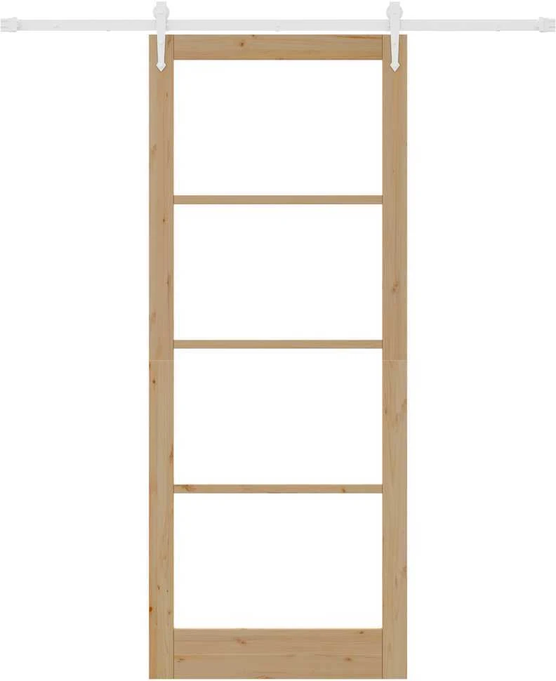 Slankios durys 93 x 232 cm Tvirtos pušies mediena ir stiklas
