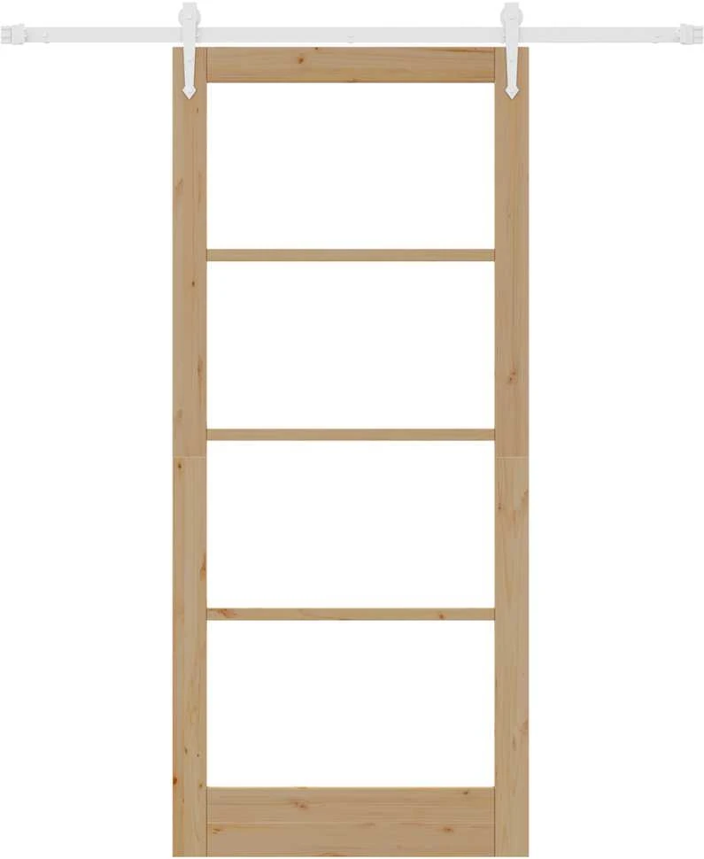 Slankios durys 93 x 211 cm Tvirtos pušies mediena ir stiklas