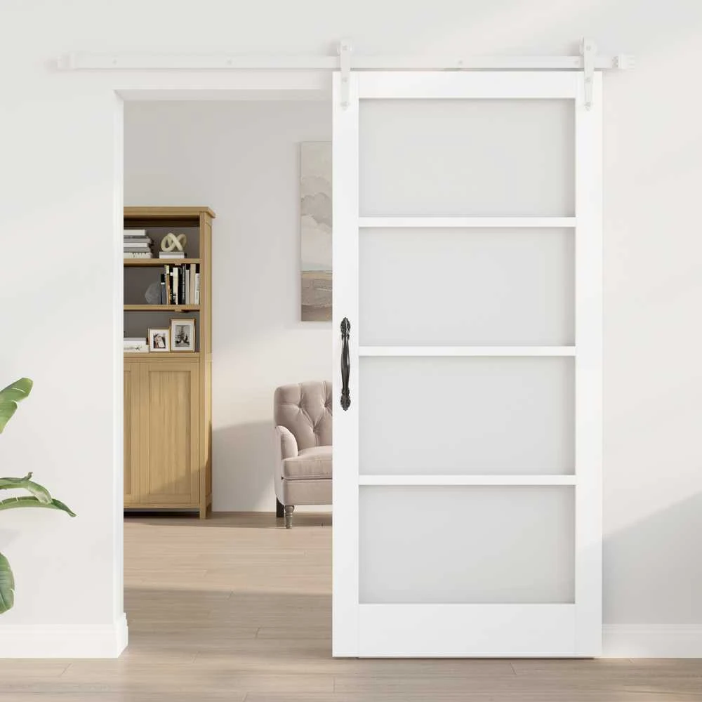 Slankios durys 93 x 202 cm Tvirtos pušies mediena ir stiklas
