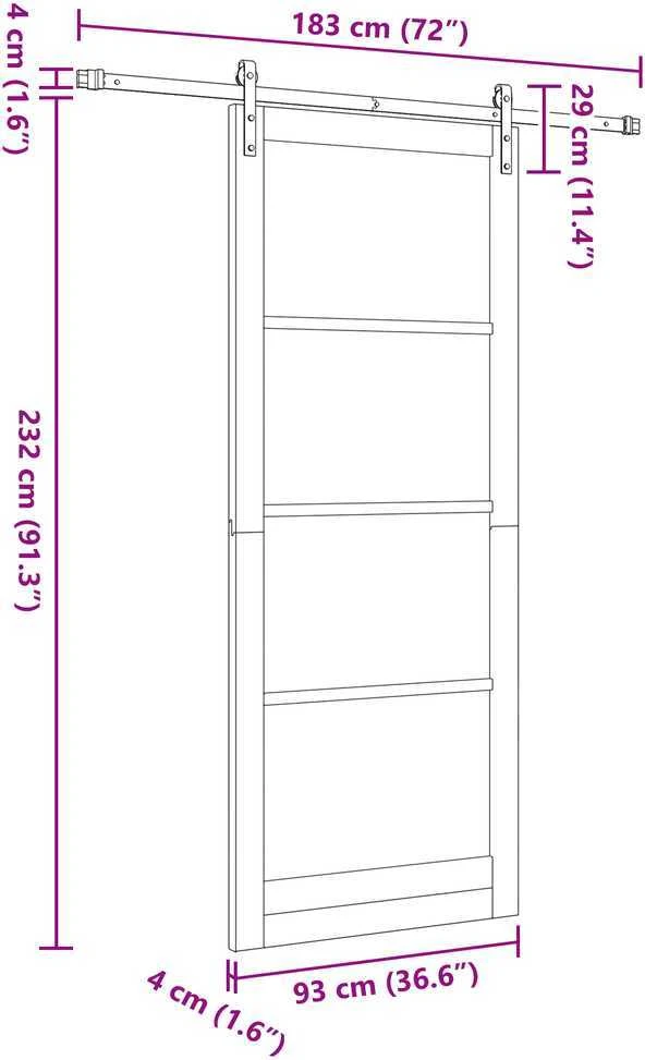 Slankios durys ORKDAL Natūrali 93 x 232 cm