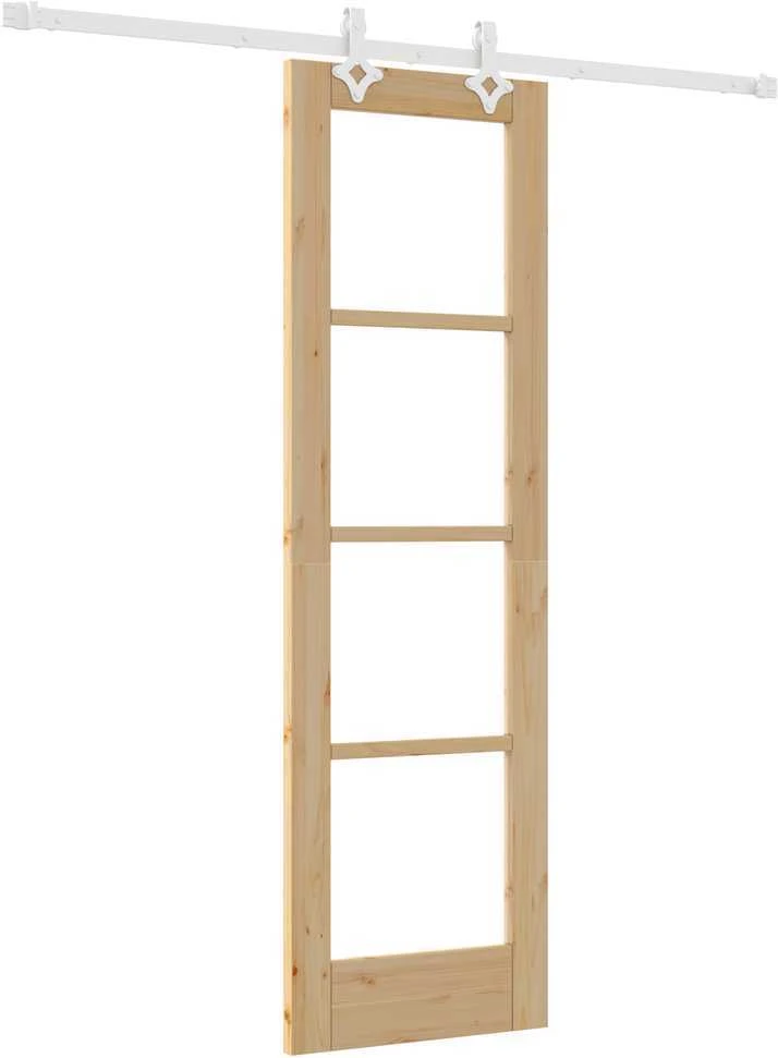 Slankios durys 61 x 198,5 cm Tvirtos pušies mediena ir stiklas