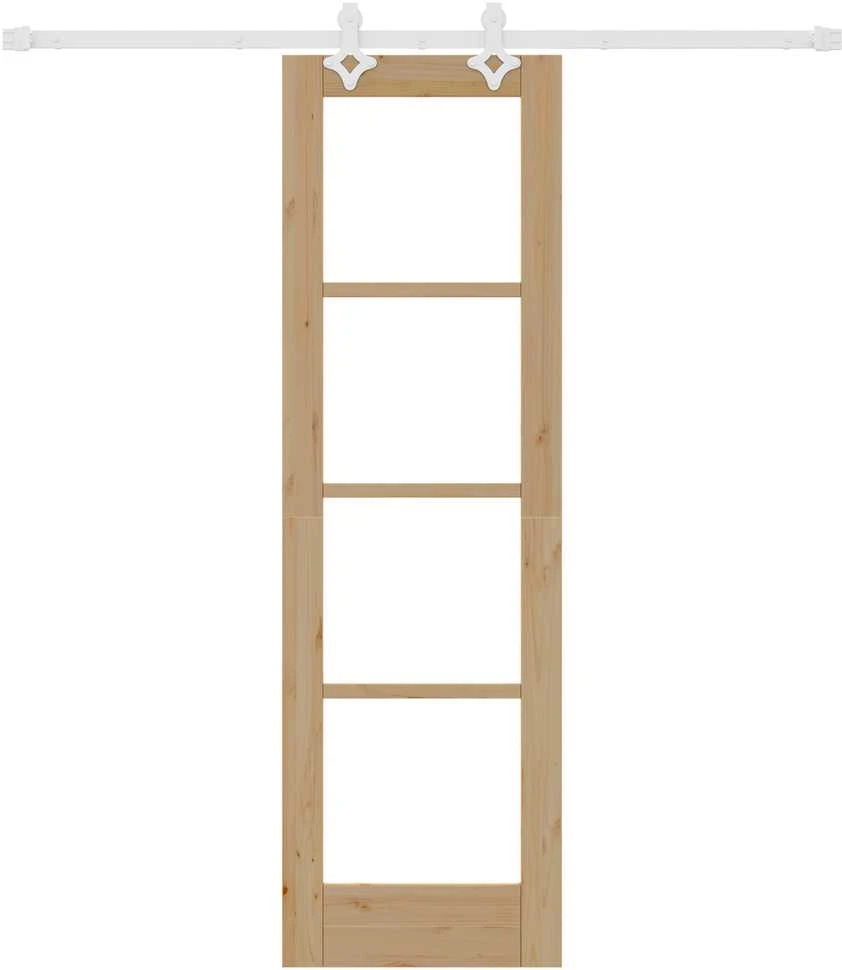 Slankios durys 61 x 198,5 cm Tvirtos pušies mediena ir stiklas