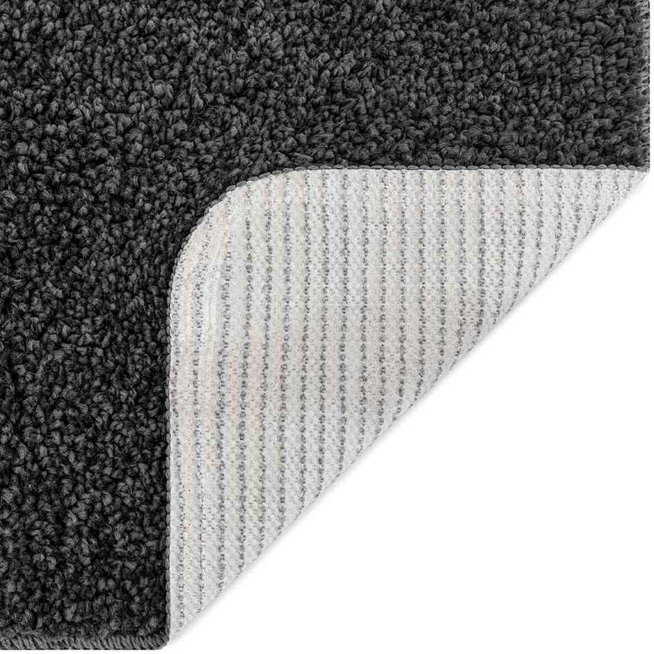 Neslystantis plaukuotas kilimas Tamsiai pilka 120 x 120 cm PP