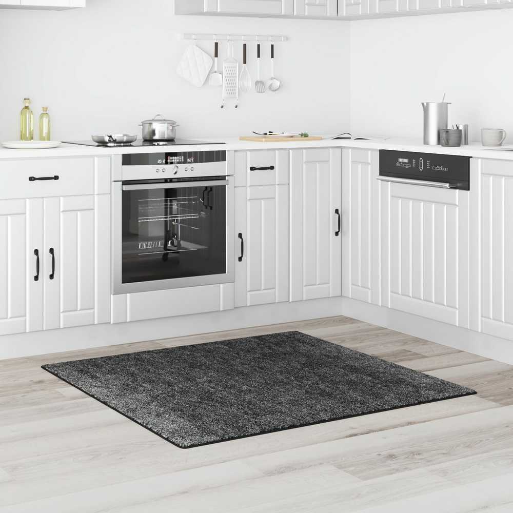 Neslystantis plaukuotas kilimas Tamsiai pilka 120 x 120 cm PP