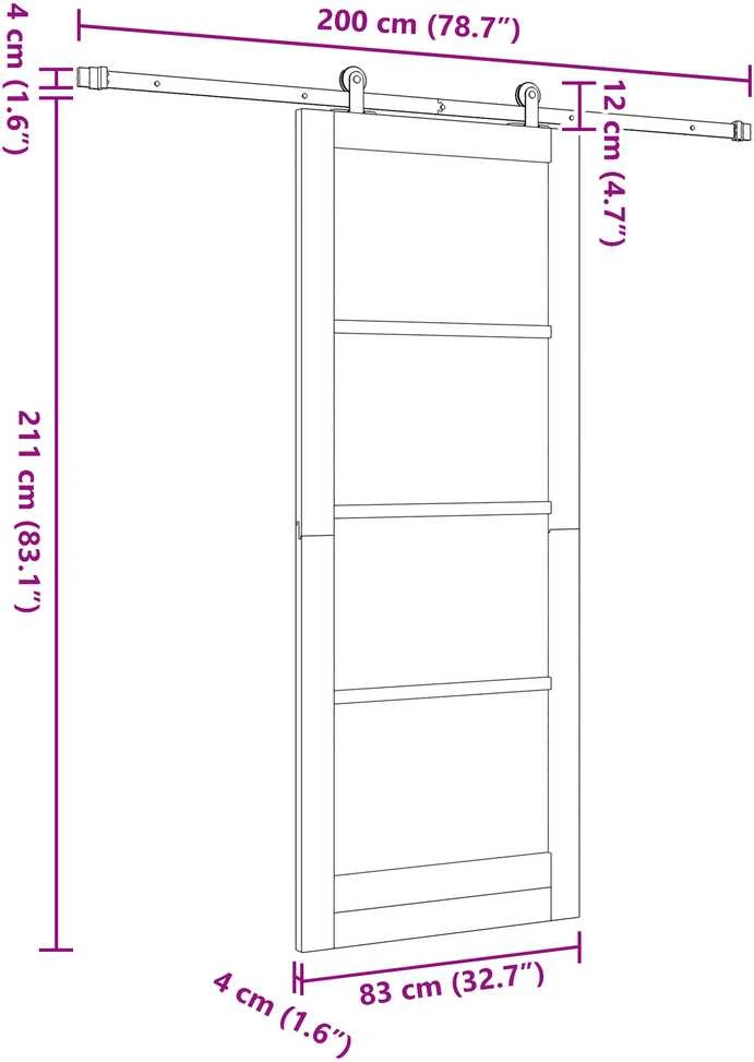 Slankios durys ORKDAL 83 x 211 cm Balta