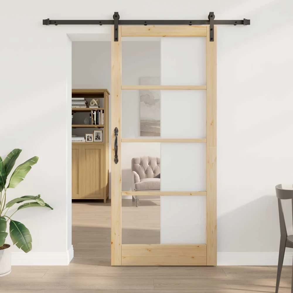 Slankios durys ORKDAL Natūrali ir juoda 93 x 211 cm