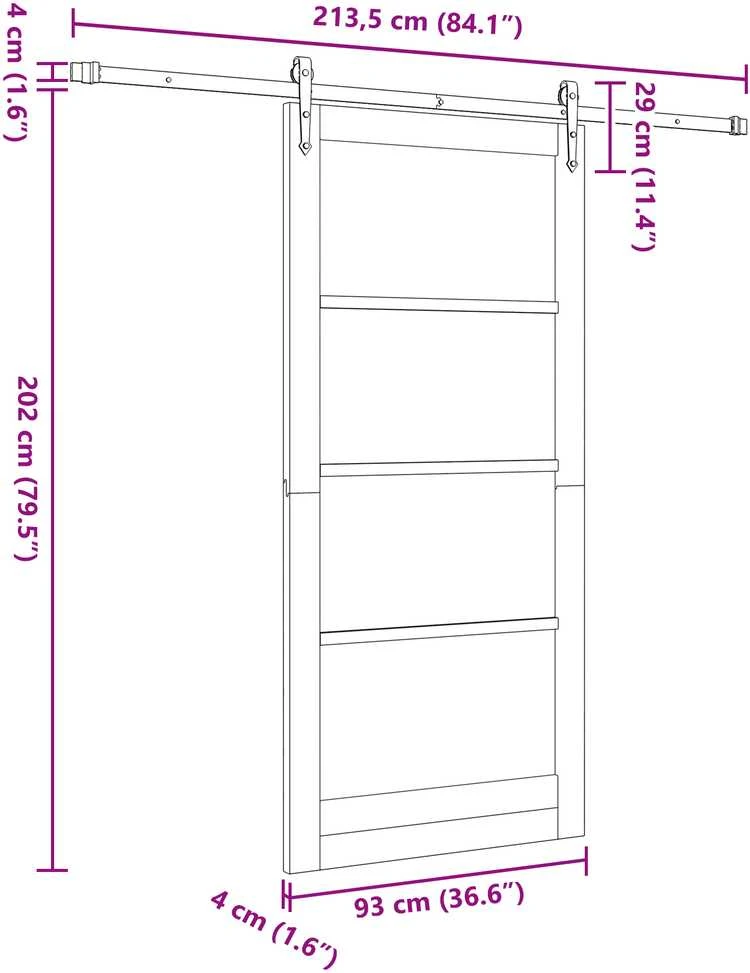 Slankios durys ORKDAL 93 x 202 cm Balta