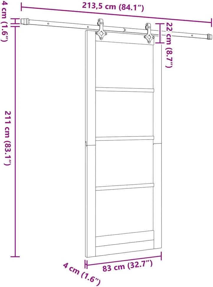 Slankios durys Balta 83 x 211 cm