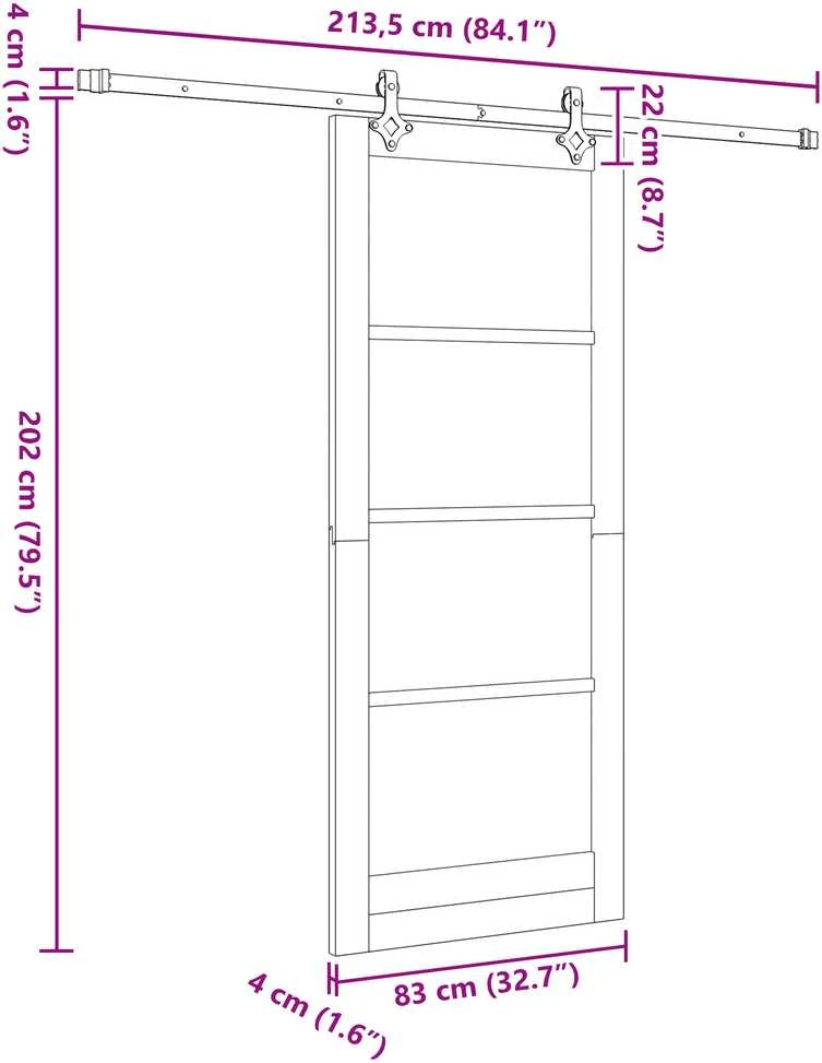 Slankios durys Balta 83 x 202 cm