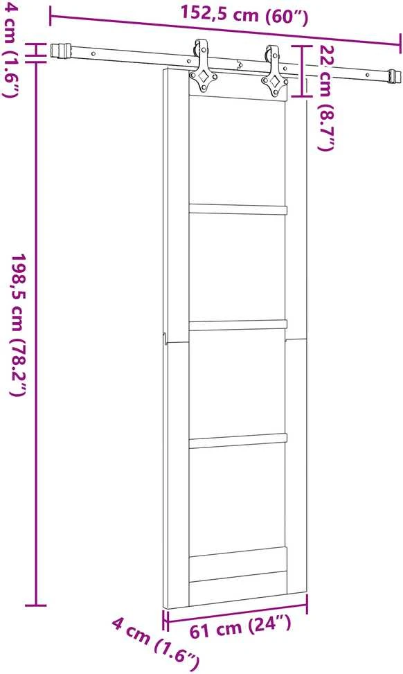 Slankios durys Balta 61 x 198,5 cm