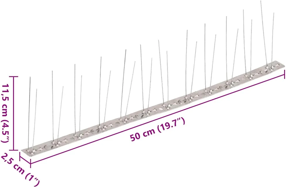 Smaigų rinkinys nuo paukščių ir balandžių, 6 vnt., 2 eilės, 3m