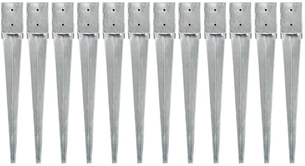 Smeigiami kuoliukai, 12vnt., sidabriniai, 10x10x76cm, plienas