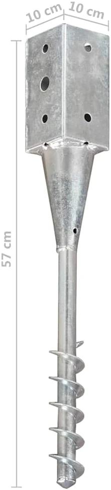 Smeigiami kuoliukai, 2vnt., sidabriniai, 10x10x57cm, plienas