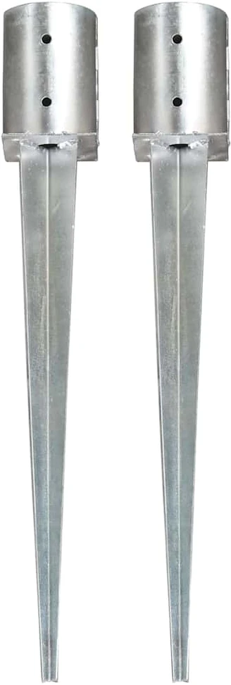 Smeigiami kuoliukai, 2vnt., sidabriniai, 10x76cm, plienas