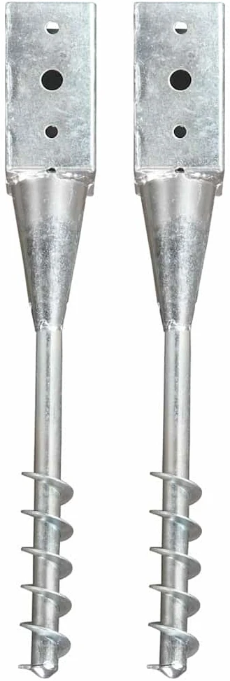 Smeigiami kuoliukai, 2vnt., sidabriniai, 10x10x57cm, plienas