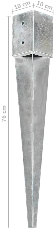 Smeigiami kuoliukai, 2vnt., sidabriniai, 10x10x76cm, plienas
