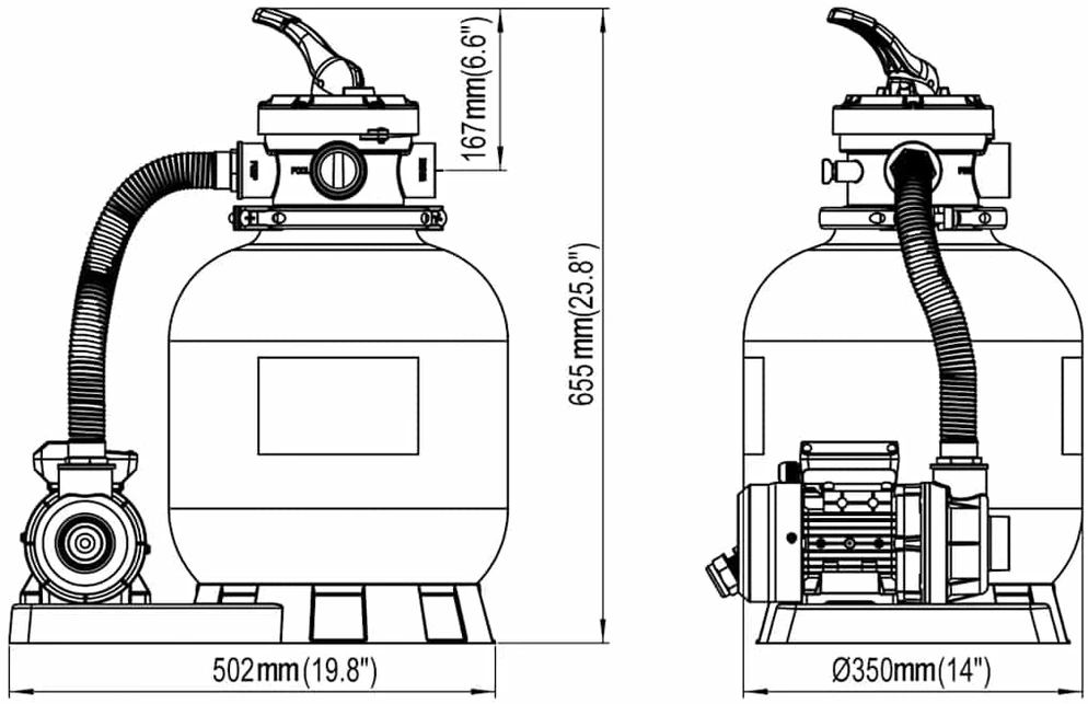 Smėlio filtro siurbliai, 2 vnt., 600W, 17000 l/val (2x90396)