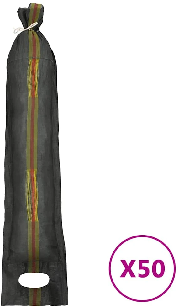 Smėlio maišai, 50vnt., tamsiai žali, 103x25cm, HDPE