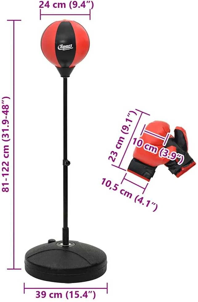Smūgiavimo kamuoliukų rinkinys su pirštinėmis/pompa, 81-122cm