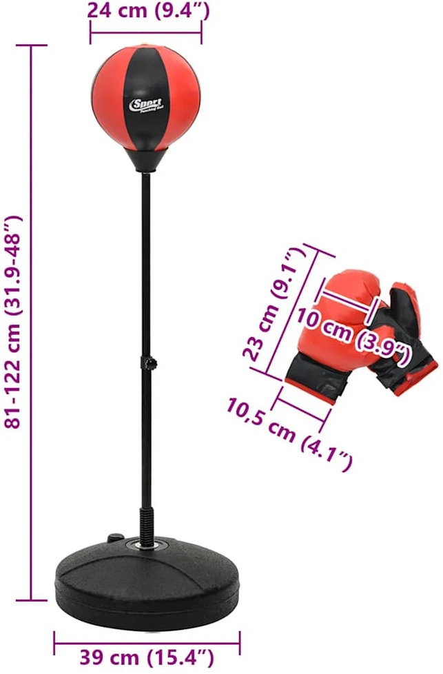 Smūgiavimo kamuoliukų rinkinys su pirštinėmis/pompa, 81-122cm