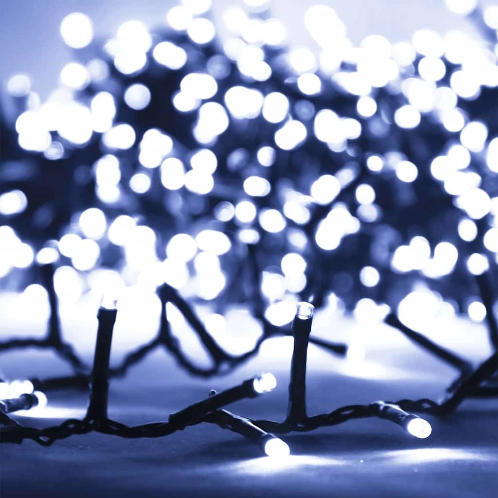 Smulkių LED lempučių girlianda, 45m, PVC, 2000 šaltų baltų LED