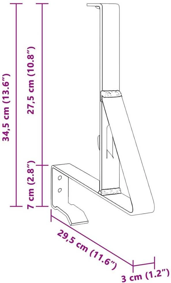Sniego sargybos laikiklis Raudona 29,5 x 3 x 34,5 cm Plienas