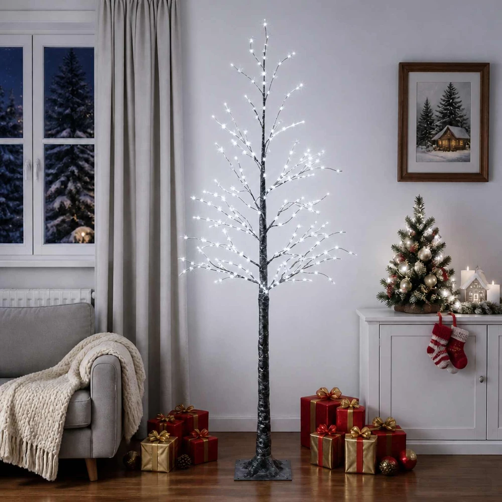 Sniegu padengta LED Kalėdų eglutė Ruda 25 x 25 x 210 cm