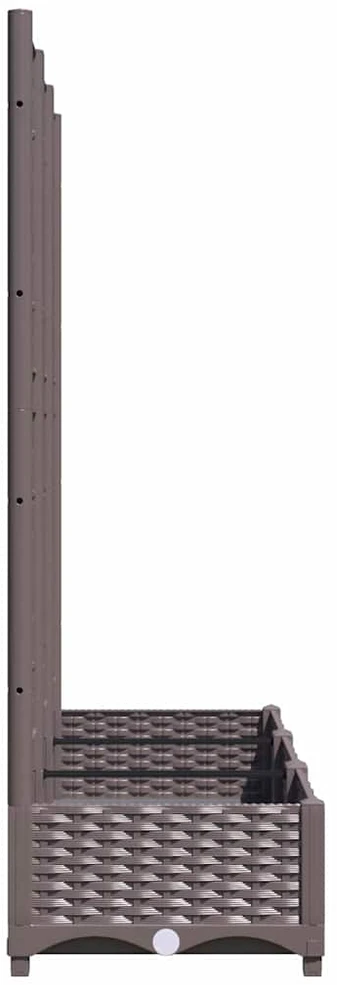 Sodo lovelis su treliažu, rudos spalvos, 120x40x121,5cm, PP