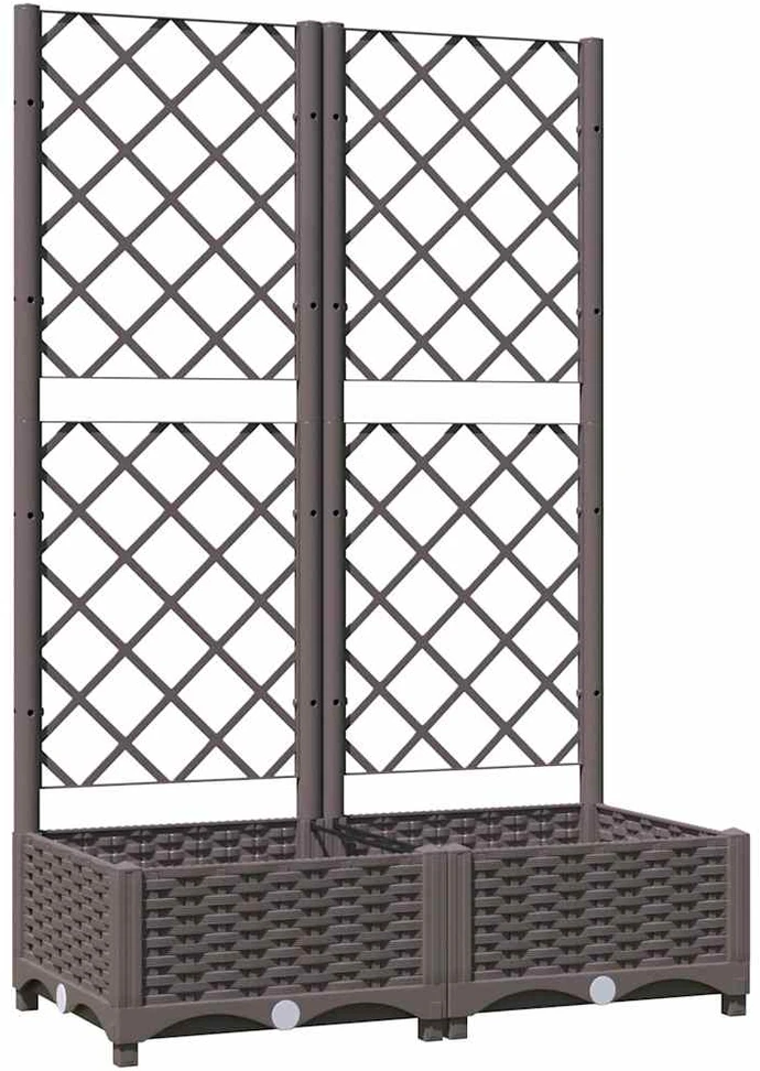 Sodo lovelis su treliažu, rudos spalvos, 80x40x121,5cm, PP