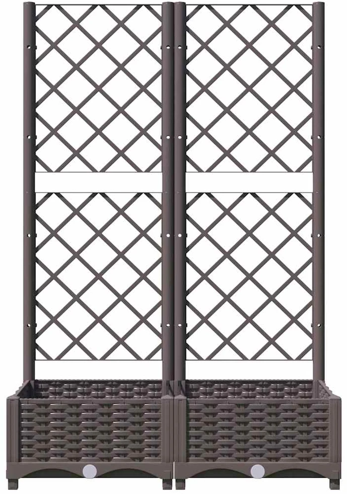 Sodo lovelis su treliažu, rudos spalvos, 80x40x121,5cm, PP